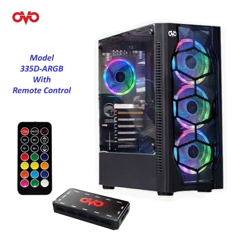 Picture of OVO E-335D ARGB Mid-Tower Gaming Case with ARGB Remote Controller